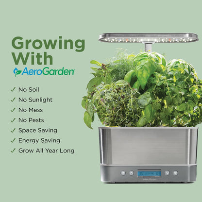 Harvest Elite - Indoor Garden with LED Grow Light, Stainless Steel