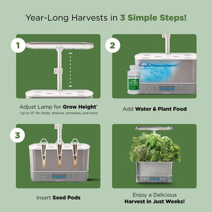 Harvest Elite - Indoor Garden with LED Grow Light, Stainless Steel